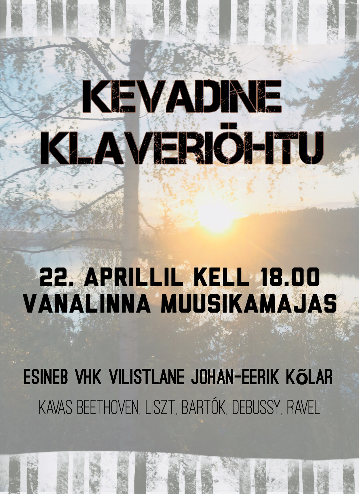VHK vilistlase Johan-Eerik Kõlari klaveriõhtu 22. aprillil kell 18.00 Vanalinna Muusikamajas