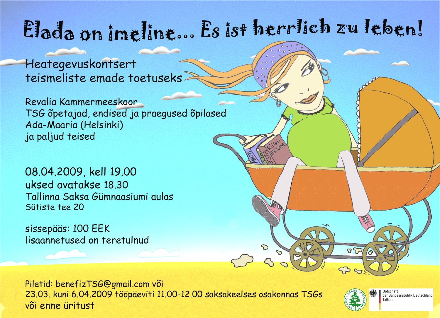 Tallinna Saksa Gümnaasium korraldab 8. aprillil tuluõhtu VHK-s õppivate noorte emade toetuseks